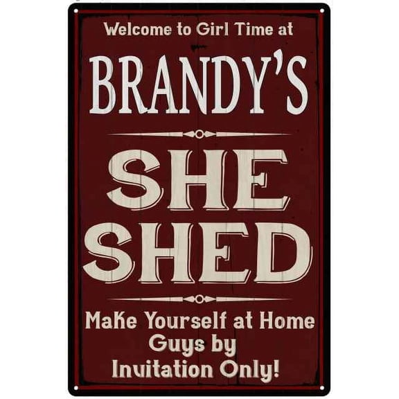 BRANDY'S She Shed Red Sign Gift Lady Cave 8x12 Metal Sign 108120088279