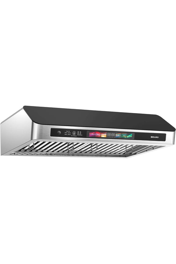 30 Inch Under Cabinet Range Hood with Voice/Gesture/Touch Control, 900 CFM Kitchen Hood Vent with 4-Speed Exhaust Fan,Adjustable Lights