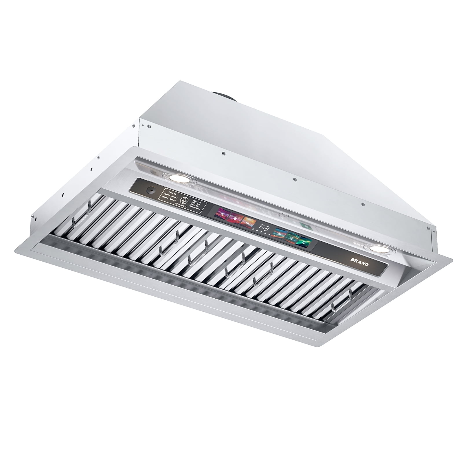 BRANO 30 Inch Insert Range Hood with Voice/Gesture/Touch Control, 900 CFM Built-in Kitchen Hood Vent with 4 Speed Exhaust Fan