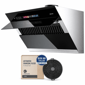 BRANO 30 inch Range Hood Stainless Steel Kitchen Hood, 900CFM, Voice/Gesture Sensing, Touch Control, Side-Draft Design