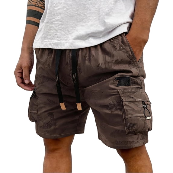 BRANROY Cargo Shorts for Men with Pockets - Loose Breathable Shorts, Great for Golf Shorts, Beach Shorts, and Casual Hiking Shorts in Hot Weather,Coffee,L