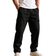 thumbnail image 1 of BRANROY Men's Cargo Pants - Elastic Waist Relaxed Work Pants Trousers Sweatpants Straight Leg Multi-Pockets Drawstring Casual Joggers for Outdoor Daily Activities,Black 2XL, 1 of 8