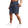 thumbnail image 1 of BRANROY Men's Cargo Shorts Elastic Waist Hiking Work Outdoor Golf Jogger Running Zipper Pockets Lightweight Quick-Dry,Gray 2XL, 1 of 5