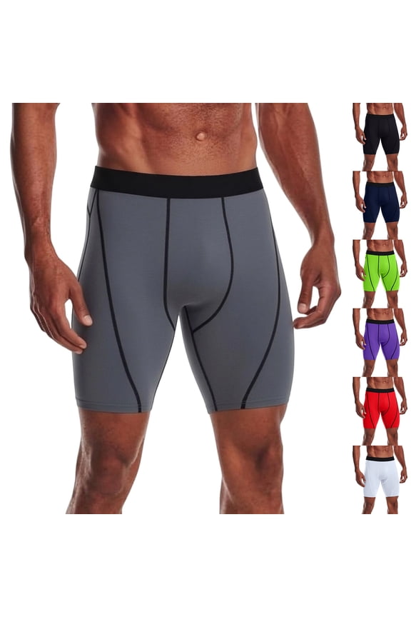 Men's Running Cycling Swim Shorts - Lightweight Compression Color-Block Athletic Shorts for Men,Gym Shorts and Running Shorts,Red,M