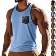 thumbnail image 1 of BRANROY Men's Tank Tops with Pocket - Slim Fit Sleeveless Muscle Shirt for Gym Workout, Mens Athletic Tank Tops Summer Casual Tee,Black,2XL, 1 of 9