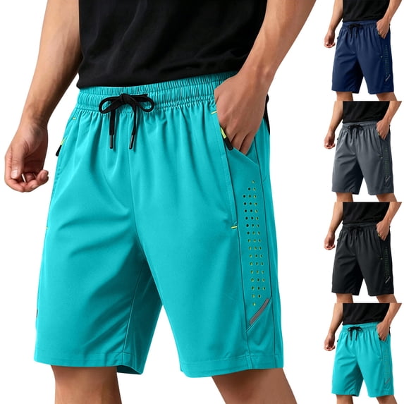 BRANROY Mens Athletic Running Gym Shorts - Lightweight Cooling Summer Short Pants for Men, Designed for Sports, Fitness, and Daily Active Wear,Navy L
