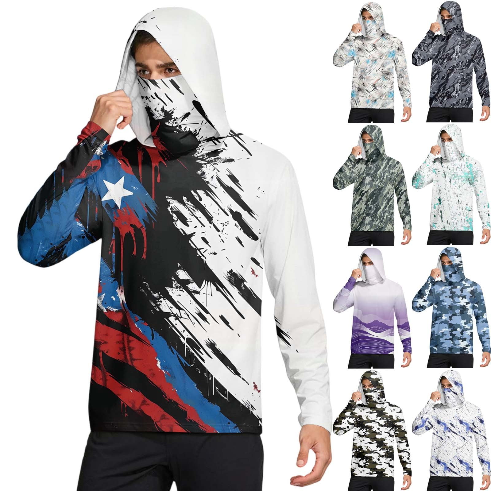 BRANROY Mens Long Sleeve Sun Protection Shirts - UPF 50+ Quick Dry Rash ...