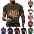 thumbnail image 1 of BRANROY Mens Short Sleeve Halloween Graphic Shirt - T-Shirt Lightweight Shirt, Casual Tee Breathable Top, T Shirts for Men, Mens Pumpkin Print Tee Summer Shirts ,Black,2XL, 1 of 6