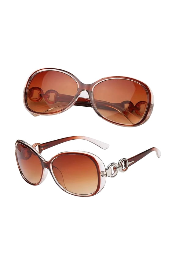 Plastic Material Women's Sunglasses UV400 Retro Large Frame Sunglasses Anti UV Anti Glare Sunglasses Summer Driving Outdoor Sunblock Sunglasses,Brown