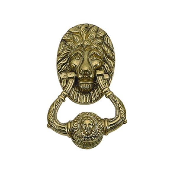 BRASS Accents A07-K5000-605 Lion Door Knocker 7-.50 in. Polished Brass