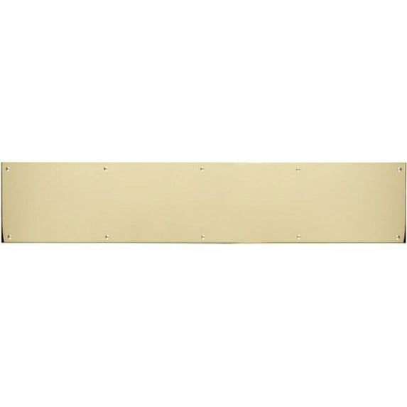 BRASS Accents A09-P0634-628ADH 6 in. x 34 in. Kick Plate Polished Brass-Aluminum Adhesive Mount