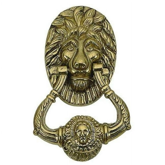 BRASS Accents A07-K5000-609 Lion Door Knocker 7-.50 in. Antique Brass