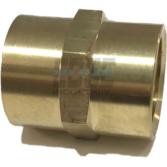 BRASS COUPLING 1" FEMALE NPT FNPT FUEL/AIR/WATER/OIL/GAS (QTY 01)