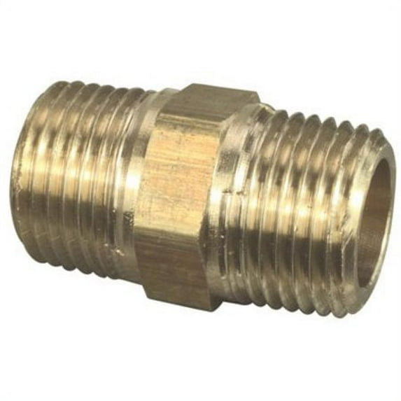 NATIONAL BRAND ALTERNATIVE GIDS-122-4-4 Brass Hex Nipple, 1/4"