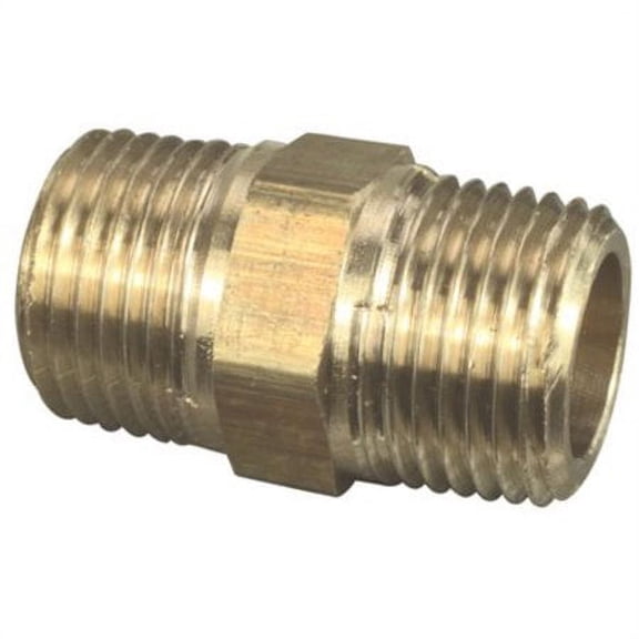 NATIONAL BRAND ALTERNATIVE GIDS-122-4-4 Brass Hex Nipple, 1/4"