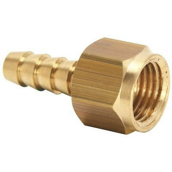BRASS HOSE BARB SWIVEL ADAPTER, 3/8 IN. BARB X 1/4 IN. FIP, LEAD FREE per 24 Each