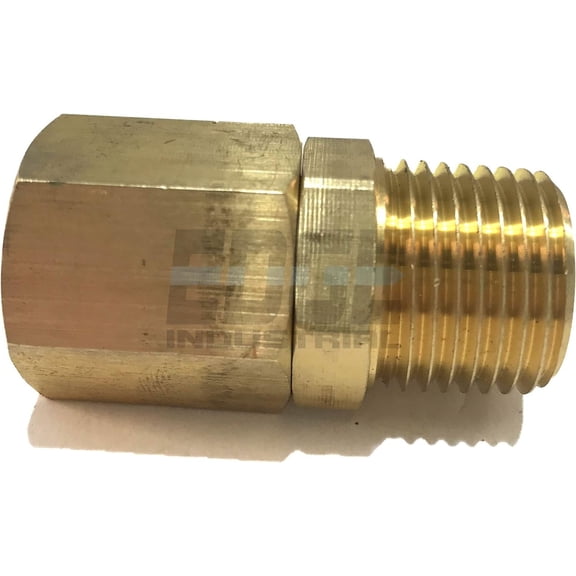BRASS MALE SWIVEL ADAPTER 1/2" NPT FUEL/AIR/WATER/OIL/GAS WOG (QTY 01)