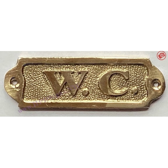 BRASS W.C. DOOR SIGN (BRASS, 3.75 X 1.25 INCH)