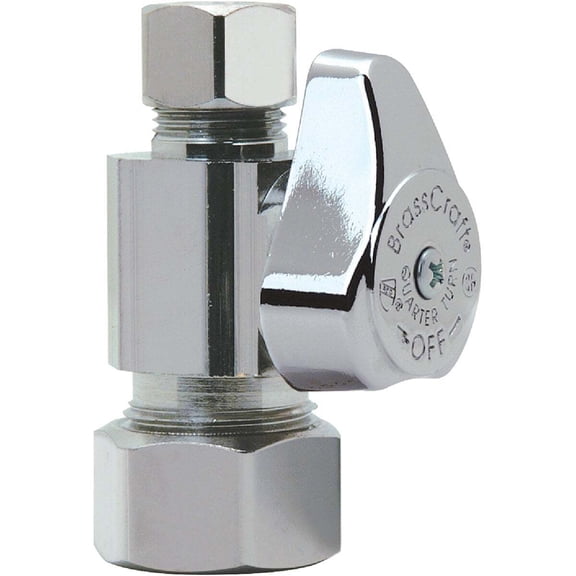 BrassCraft Straight Valve G2CR14X - Chrome, Durable - 5/8" Od Cmp x 3/8" Od Cmp
