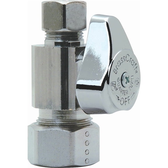 BrassCraft Straight Valve G2CR14X - Chrome, Durable - 5/8" Od Cmp x 3/8" Od Cmp