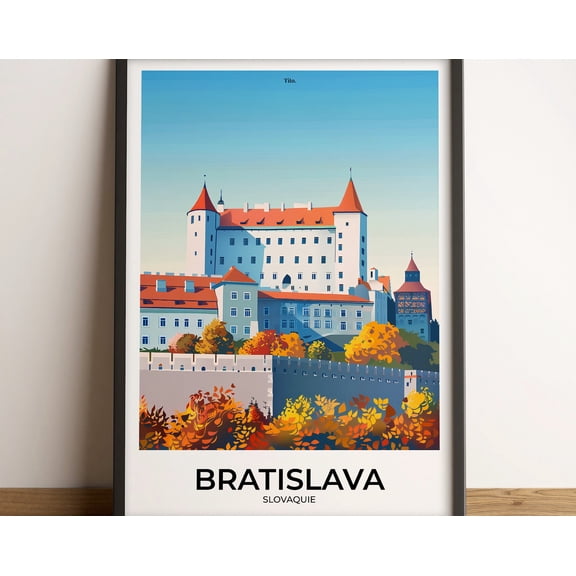 BRATISLAVA poster · Bratislava travel poster · Bratislava art print · Bratislava poster · Slovakia · izable gift, 12x18 UNFRAMED