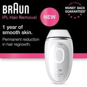 Braun IPL Silk-Expert Mini Laser Hair Removal at Home, Permanent Hair Reduction for Women and Men with Pouch, Venus Razor, PL1103
