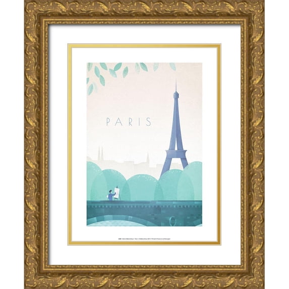 BRAUN Studio 12x14 Gold Ornate Wood Framed with Double Matting Museum Art Print Titled - Paris