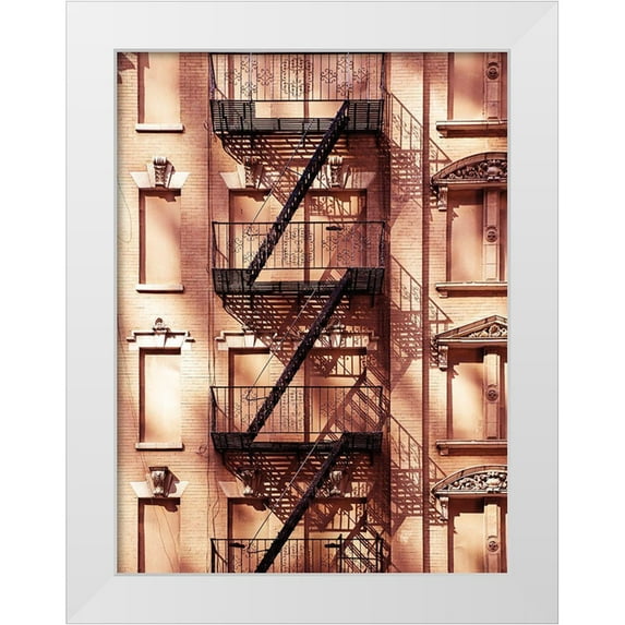 BRAUN Studio 12x14 White Modern Wood Framed Museum Art Print Titled - Escaliers 2