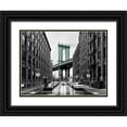 thumbnail image 1 of BRAUN Studio 24x19 Black Ornate Wood Framed with Double Matting Museum Art Print Titled - Brooklyn Bridge, 1 of 4