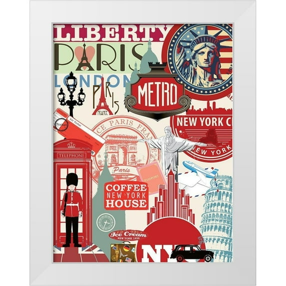 BRAUN Studio 25x32 White Modern Wood Framed Museum Art Print Titled - Paris Liberty