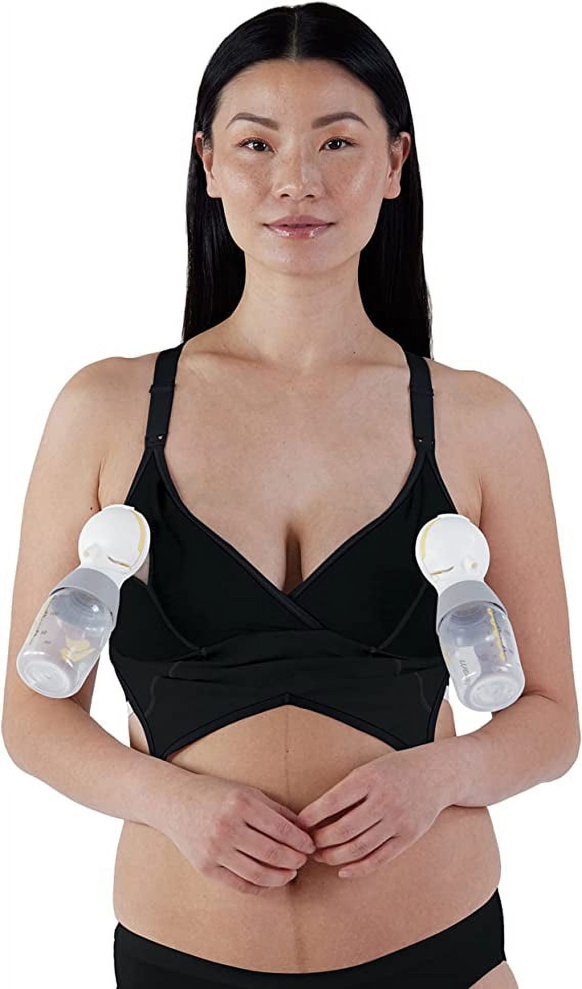 Women Nursing Pumping Bra ,Handsfree Breast Feeding Bra Three Position Hook  and Eye Closure Pregnant Underwear Bra 