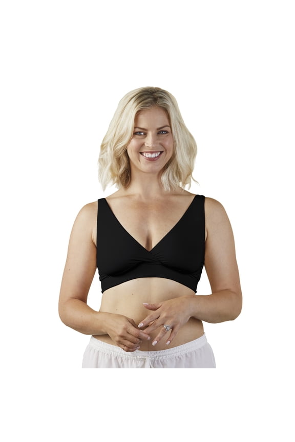 BRAVADO! DESIGNS Ballet Nursing Sleep Bra | Pull Away for Breastfeeding | Black | L