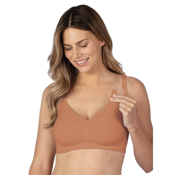 BRAVADO! DESIGNS Maternity & Nursing Bra Seamless Double Layer, Wirefree, Adjustable for Breastfeeding | Cinnamon | L