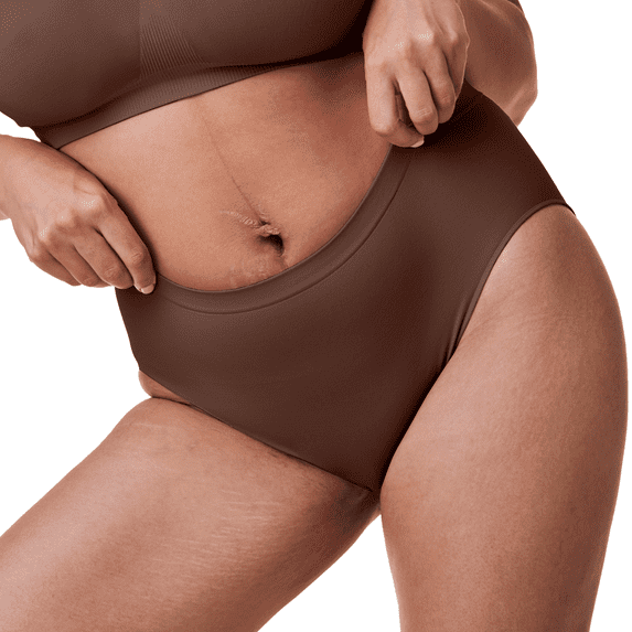 BRAVADO! DESIGNS Sustainable Panty | High-Rise | Seamless | Chestnut | M/L