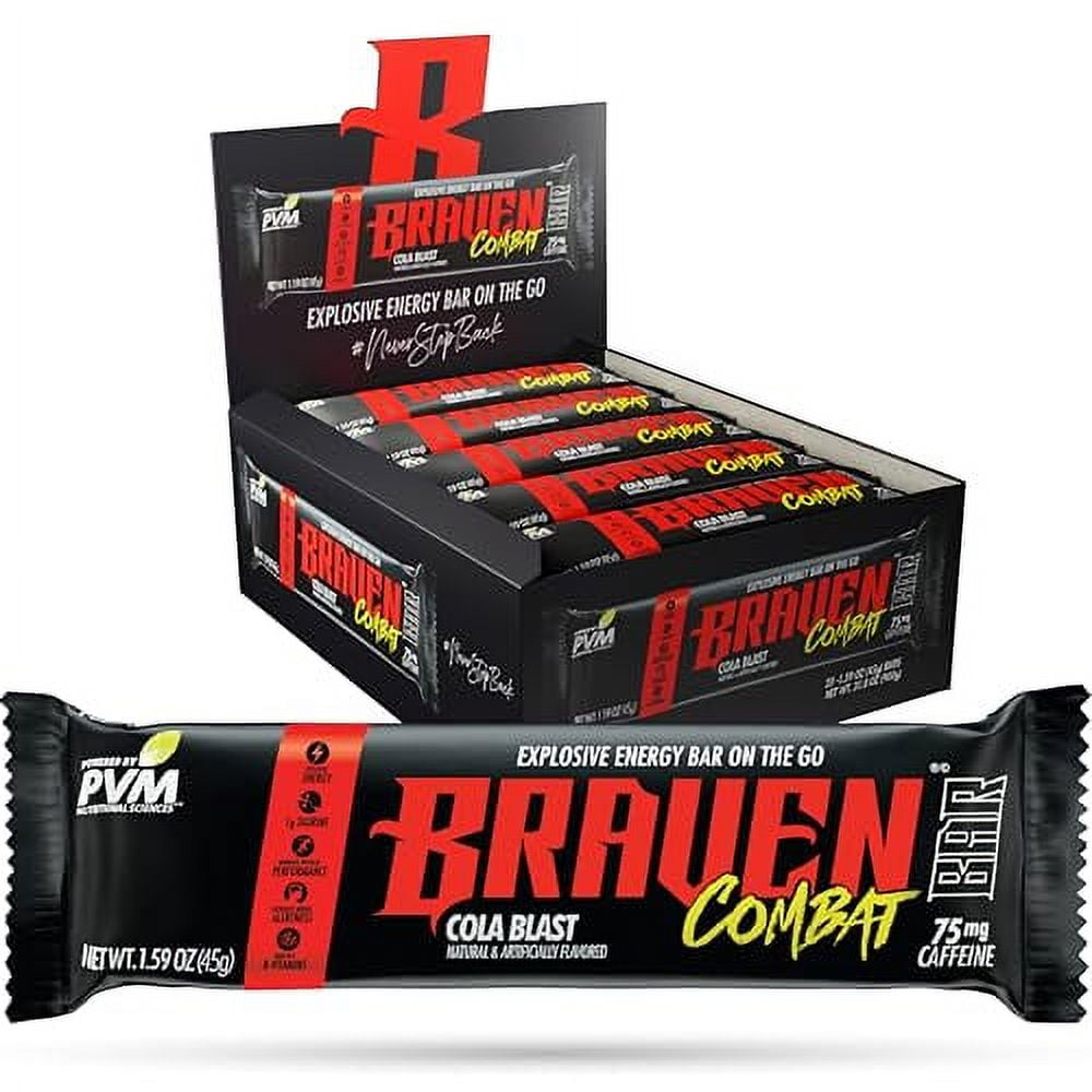 BRAVEN Combat Energy Bars (1.59 oz, 20 Pack) Energy Drink Alternative