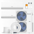 thumbnail image 1 of BRAVO 42,000 BTU Dual Zone 24000 + 24000 BTU Wall Mount Ductless Mini Split A/C and Heater with 16ft Installation Kits, 1 of 8