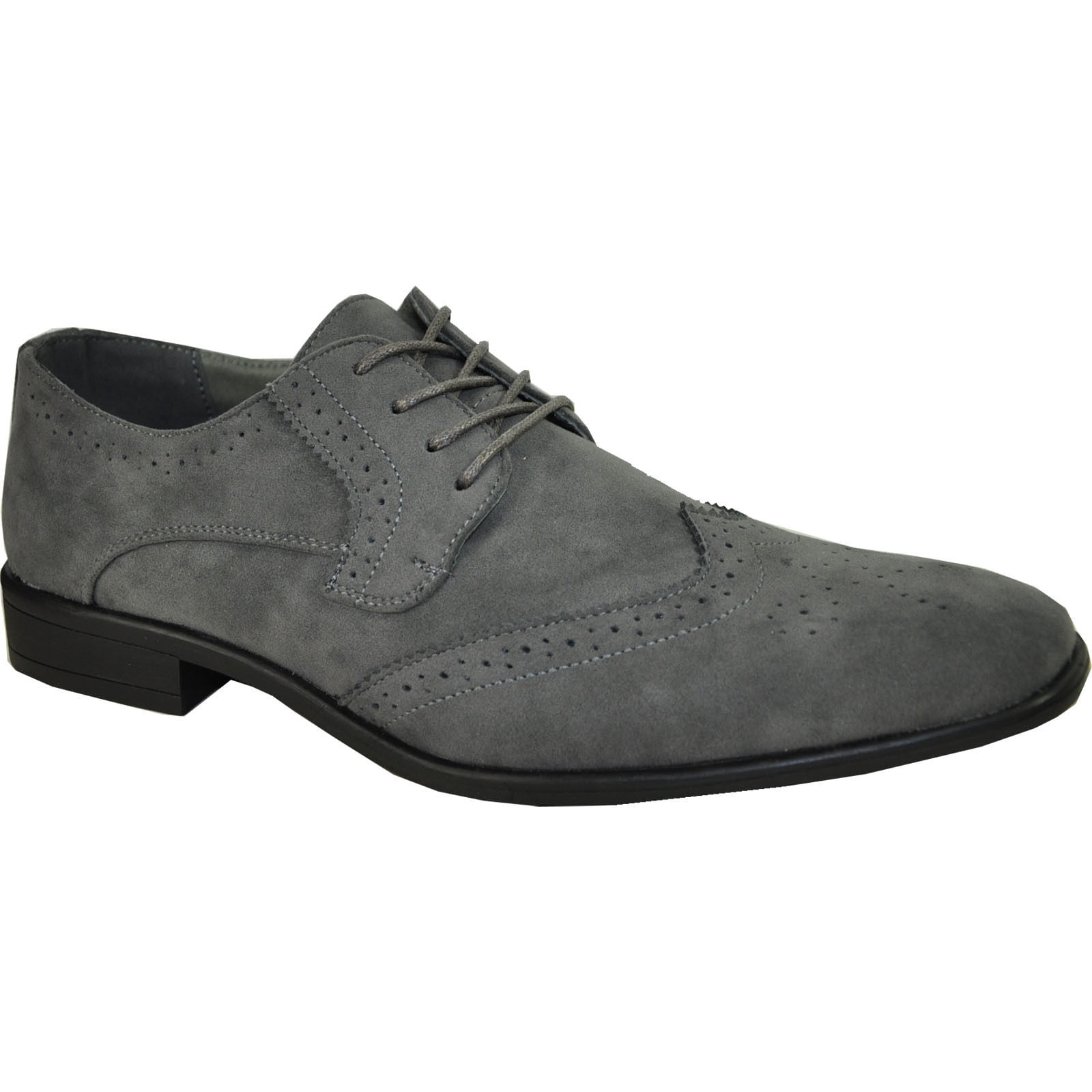 BRAVO/KING-3 Dress Shoe Classic Faux Suede Oxford Leather Lining Gray ...