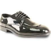 BRAVO Men Tuxedo Shoe TADI Oxford Style with Fashion Moc Toe Wrinkle Free Black Patent 16 D(M) US