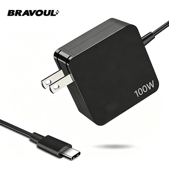 Bravoul 100W USB-C Gan Compact Universal Laptop Power Adapter