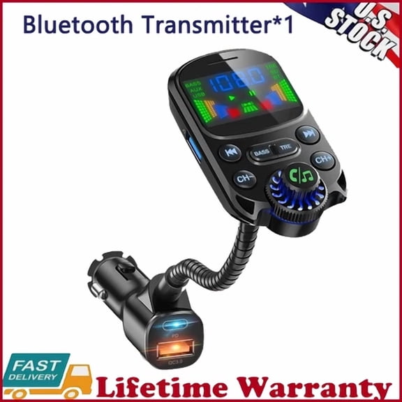 BRAWN- 3Port Charger Car Bluetooth Fm Transmitter Radio Mp3 Wireless Adapter Hands-Free