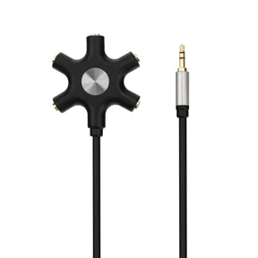 BRAWN- 5-Way Headphone Splitter Adapter 3.5Mm Audio Stereo Splitter Cable For Headset