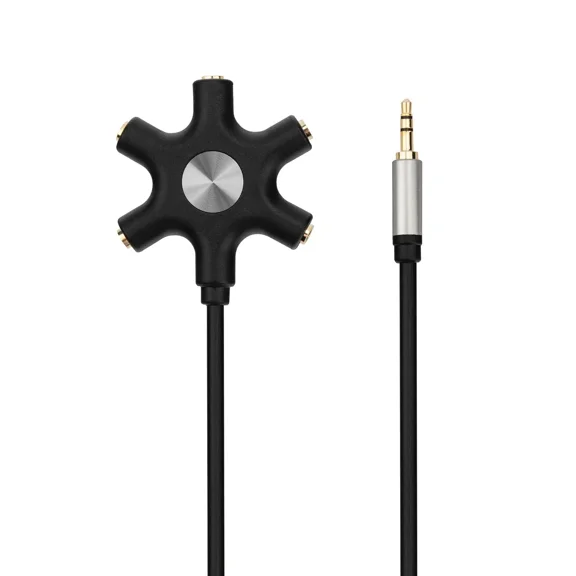 BRAWN- 5-Way Headphone Splitter Adapter 3.5Mm Audio Stereo Splitter Cable For Headset