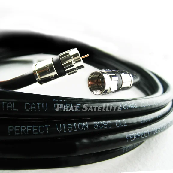 BRAWN- 75Ft Perfect Vision Solid Copper 3Ghz 75 Ohm Coaxial Rg6 Directv Approved Cable