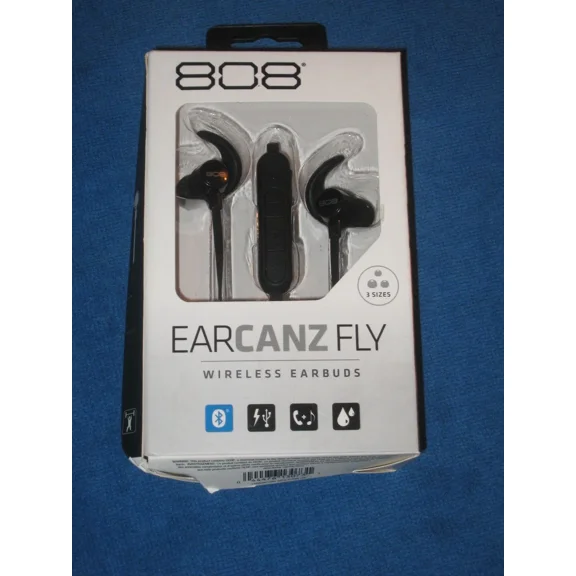BRAWN- 808 Audio Hpa201Bk Ear Canz Fly Wireless Bluetooth Earbuds, Black, New!~