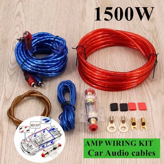 BRAWN- 8Ga Amp Amplifier Bass Cable Kit Car Audio Auto Automotive Cable Wire 1500W