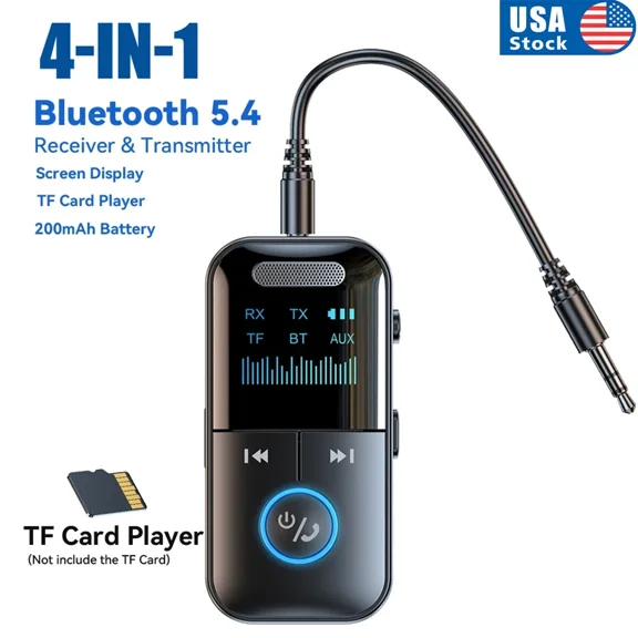 BRAWN- Bluetooth 5.4 Audio Adapter Wireless Transmitter Receiver Mp3 For Pc Car Speaker