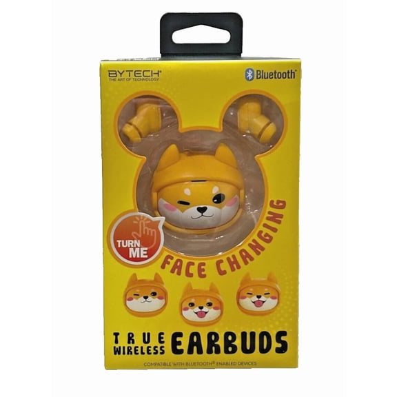 BRAWN- Bytech Rotating Yellow Dog True Wireless Earbuds Face Changing