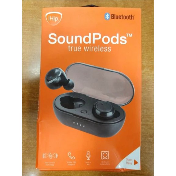 BRAWN- Ihip Soundpods Black True Wireless Bluetooth Headphones New - E11B