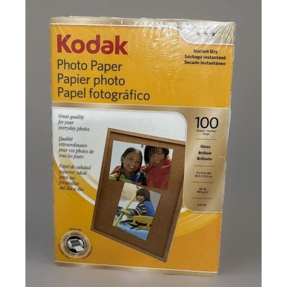 BRAWN- Kodak Photo Paper Gloss 100 Sheets 4X6" Instant Dry New Bn11