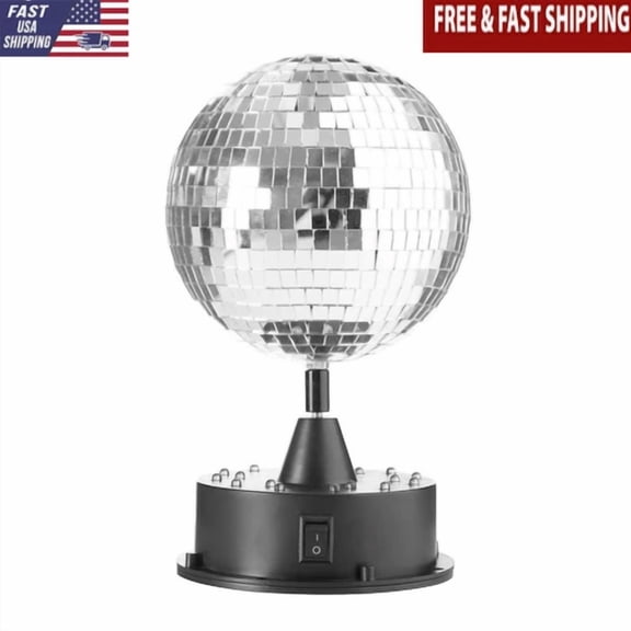 BRAWN- Led Rotating Mirror Disco Ball Table Lamp Color Changing Party Light Show New